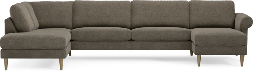 Bridge - 3-sits soffa med divan vänster och schäslong höger - Brun