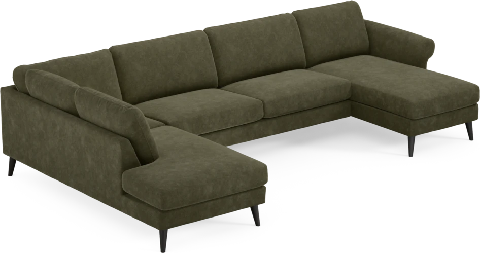 Bridge - 3-sits soffa med divan vänster och schäslong höger - Grön