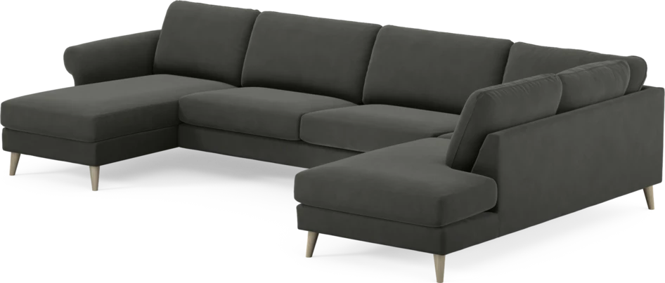 Bridge - 3-sits soffa med schäslong vänster och divan höger - Grå