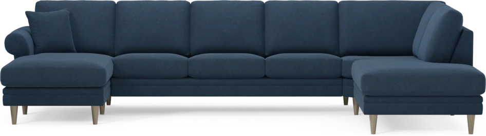 Eden - 3-sits soffa med schäslong vänster och divan höger - Blå