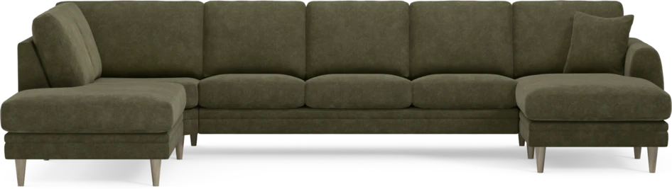 Eden - 3-sits soffa med divan vänster och schäslong höger - Grön