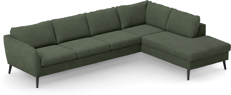 County - 3-sits soffa med divan höger - Grön