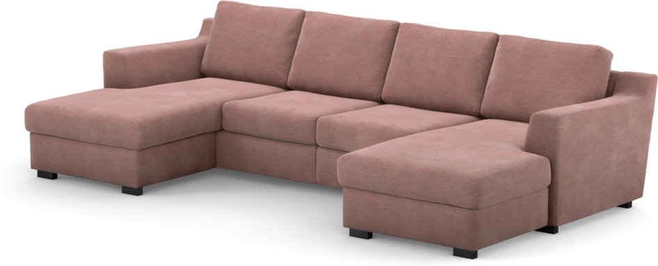 Friday - 2-sits soffa med två schäslonger - Rosa