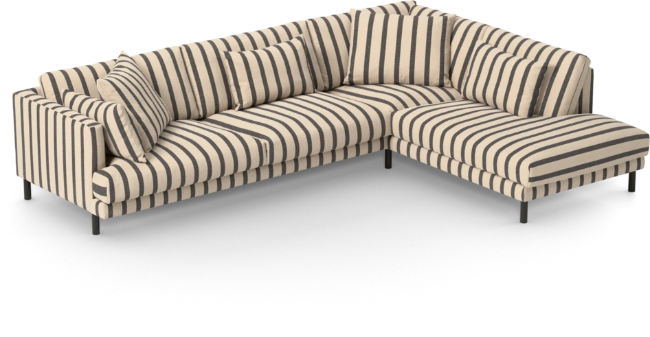 Harper - 3-sits soffa med divan höger - Flerfärgad