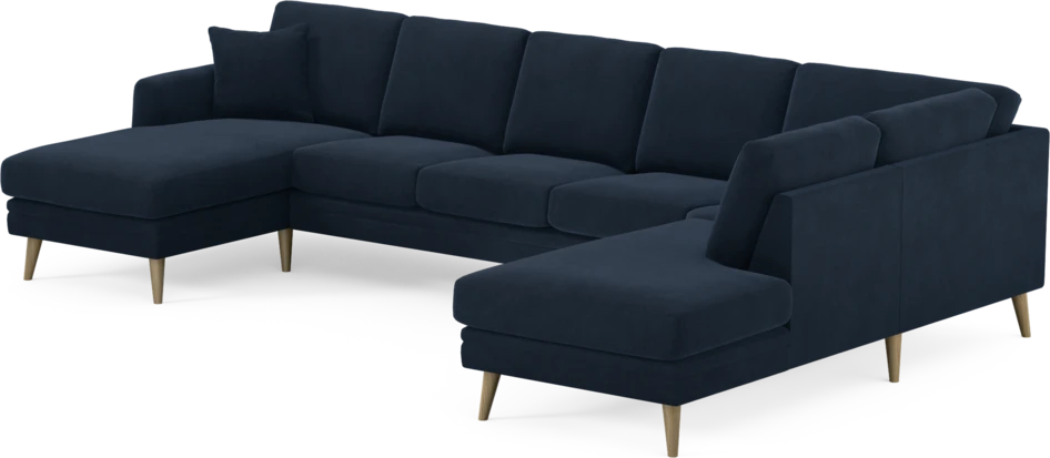 Eden - 3-sits soffa med schäslong vänster och divan höger - Blå