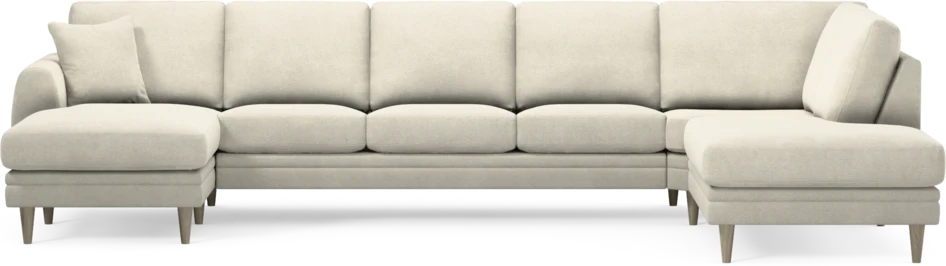 Eden - 3-sits soffa med schäslong vänster och divan höger - Vit