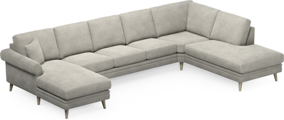 Eden - 3-sits soffa med schäslong vänster och divan höger - Grå