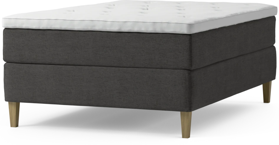 Delux Dream - Kontinentalsäng, enkelsäng 140 cm med bäddmadrass och sängben - Grå