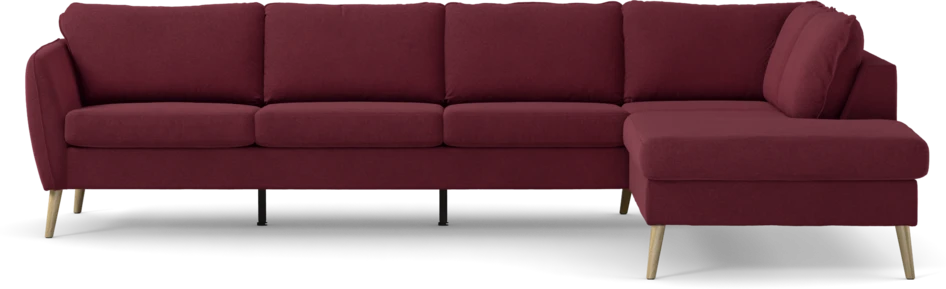 County - 3-sits soffa med divan höger - Röd