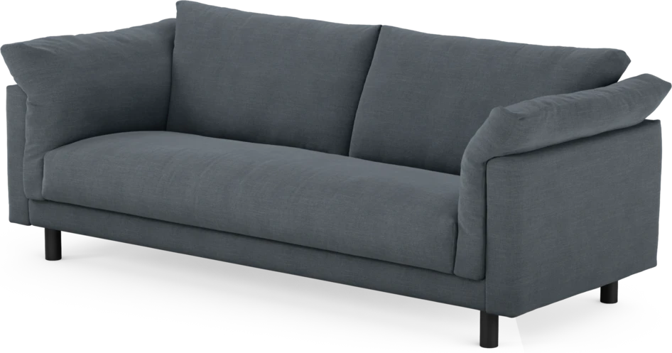 Cherrie - 3-sits soffa, hel dyna, fast klädsel - Blå