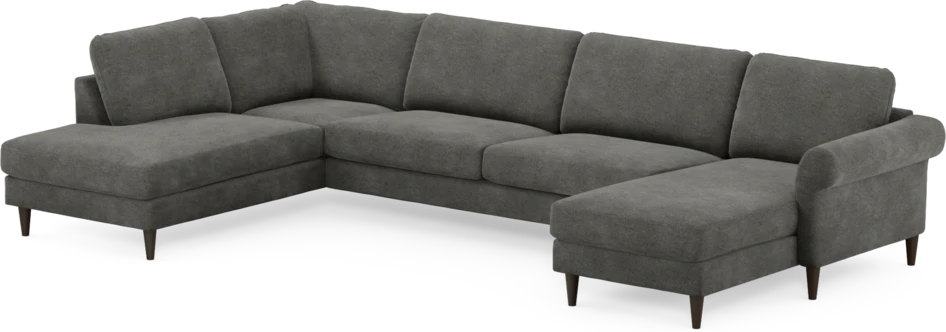 Bridge - 3-sits soffa med divan vänster och schäslong höger - Grå