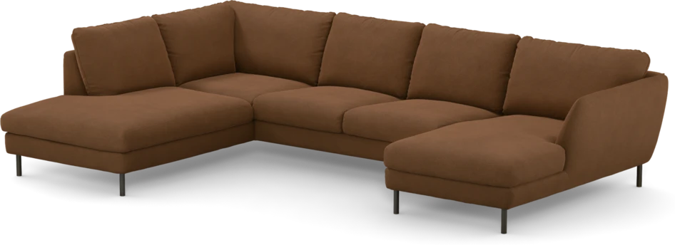 Madison - 2-sits soffa med divan vänster och schäslong höger - Brun