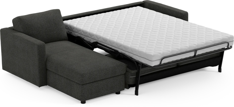 Lindö - Bäddsoffa 2,5-sits med schäslong, vändbar - Svart