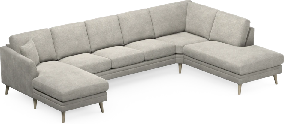 Eden - 3-sits soffa med schäslong vänster och divan höger - Grå