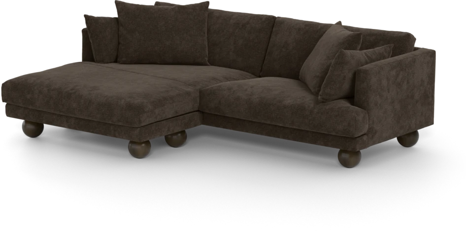 Harper - 4-sits med schäslong XL vänster - Brun