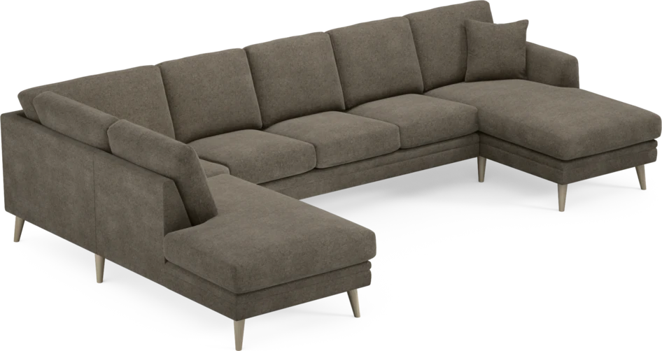 Eden - 3-sits soffa med divan vänster och schäslong höger - Brun