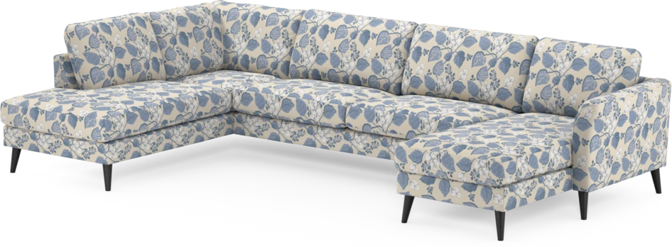 Bridge - 3-sits soffa med divan vänster och schäslong höger - Blå