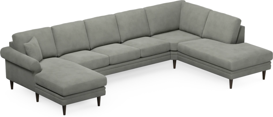 Eden - 3-sits soffa med schäslong vänster och divan höger - Grå
