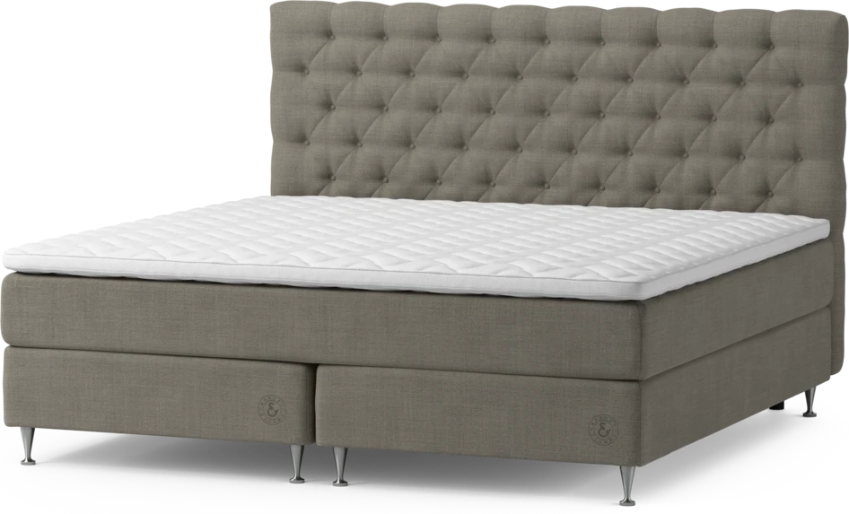 Särö Exclusive - Kontinentalsäng, dubbelsäng med bäddmadrass, sängben och Pikerad sänggavel