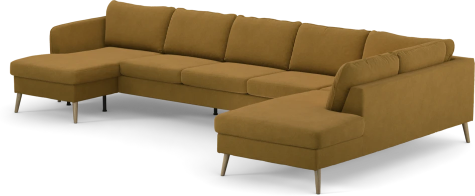 County - 4-sits soffa med schäslong vänster och divan höger - Gul