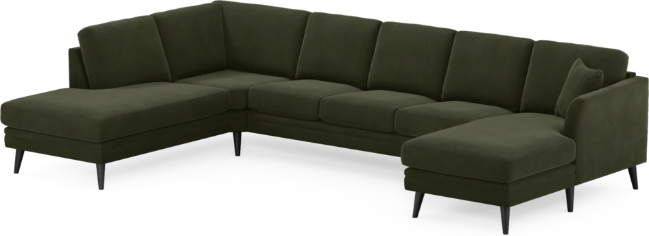 Eden - 3-sits soffa med divan vänster och schäslong höger - Grön