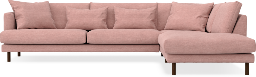 Harper - 3-sits soffa med divan höger - Rosa