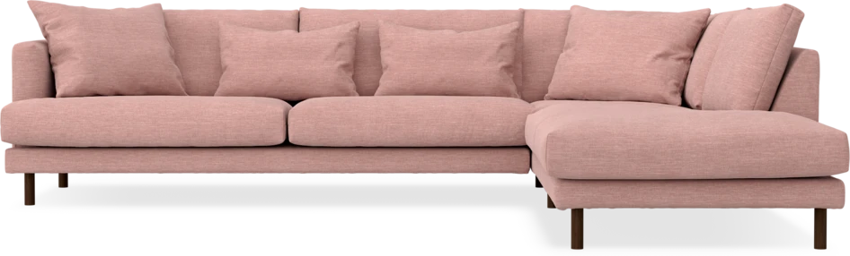 Harper - 3-sits soffa med divan höger - Rosa