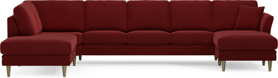 Eden - 3-sits soffa med divan vänster och schäslong höger - Röd