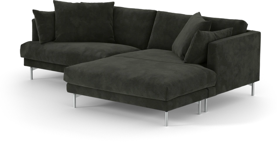 Harper - 4-sits med schäslong XL höger - Svart