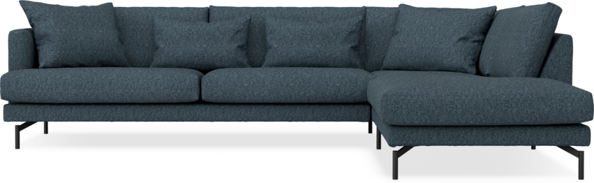 Harper - 3-sits soffa med divan höger - Blå