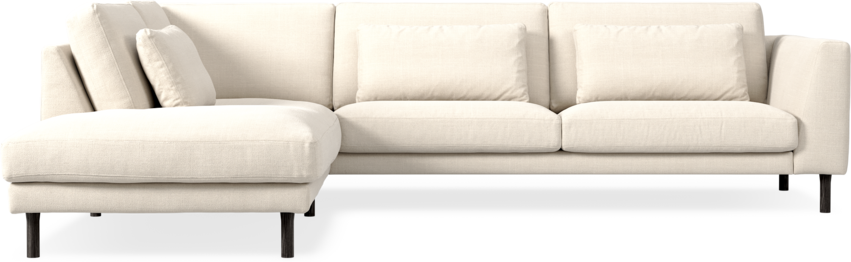 Willow - 3-sits soffa med divan vänster, fast klädsel - Vit