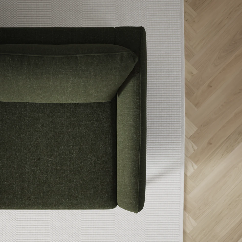 County - 2,5-sits soffa med divan höger - Grön