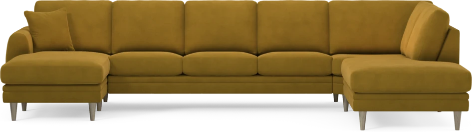 Eden - 3-sits soffa med schäslong vänster och divan höger - Gul