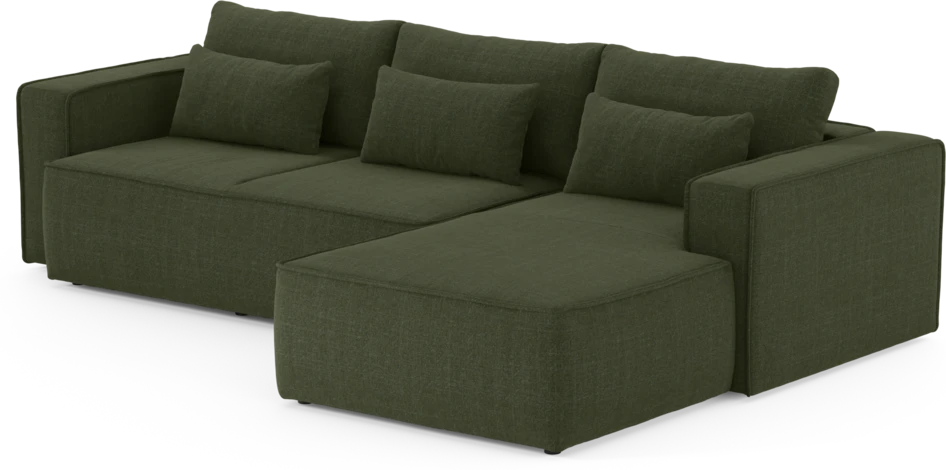 Ide - Bäddsoffa 3-sits med schäslong höger - Grön