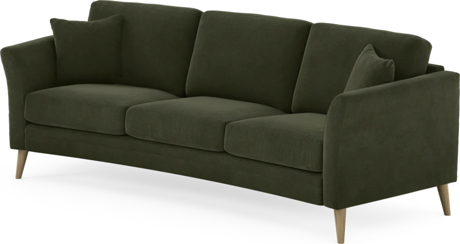 Eden - 3-sits soffa svängd - Grön