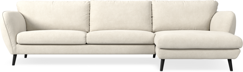 Madison Lux - 3-sits soffa med schäslong höger - Vit
