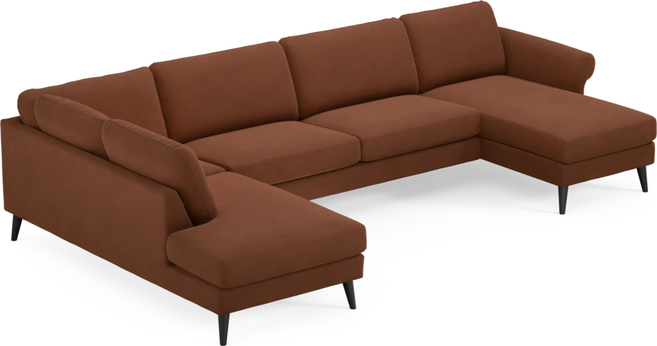 Bridge - 3-sits soffa med divan vänster och schäslong höger - Orange