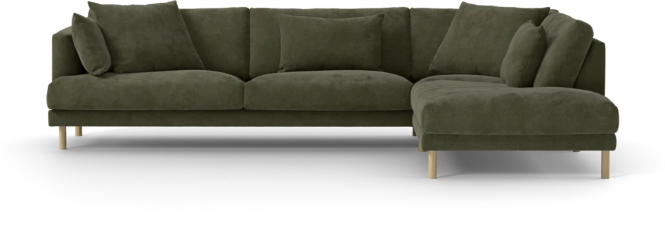 Harper - 3-sits soffa med divan höger - Grön