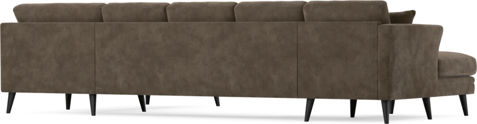 Eden - 3-sits soffa med schäslong vänster och divan höger - Brun