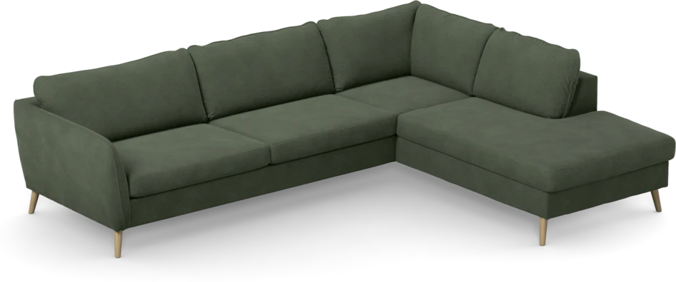 County - 2,5-sits soffa med divan höger - Grön