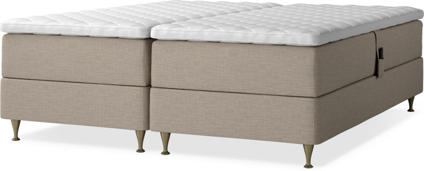 Delux Dream - Ställbar säng, dubbelsäng med bäddmadrass - Beige