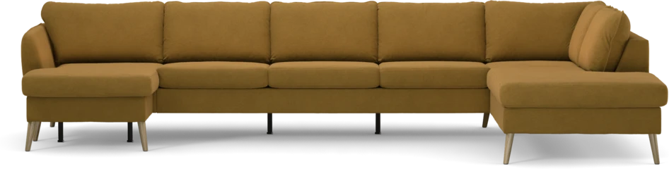County - 4-sits soffa med schäslong vänster och divan höger - Gul
