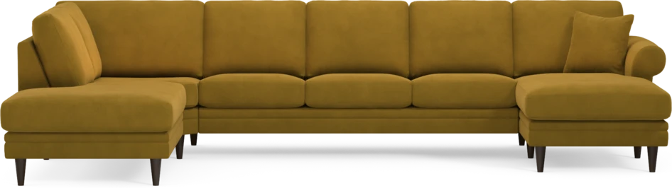 Eden - 3-sits soffa med divan vänster och schäslong höger - Gul
