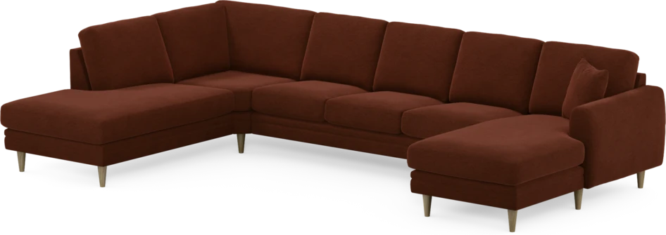 Eden - 3-sits soffa med divan vänster och schäslong höger - Orange