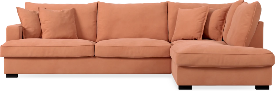 Mila - 3-sits soffa med divan höger - Orange