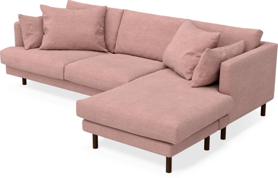 Harper - 4-sits med schäslong höger  - Rosa