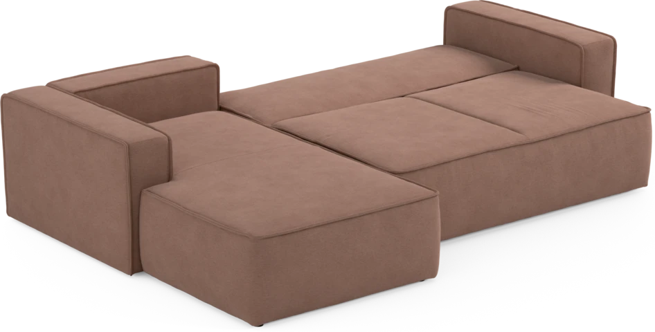 Ide - Bäddsoffa 3-sits med schäslong vänster - Rosa
