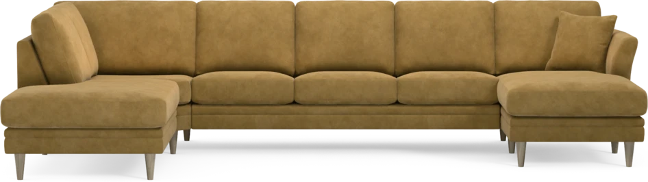 Eden - 3-sits soffa med divan vänster och schäslong höger - Gul