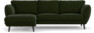 Madison Lux - 2-sits soffa med schäslong vänster - Grön