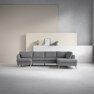 County - 3-sits soffa med schäslong vänster och divan höger - Grå